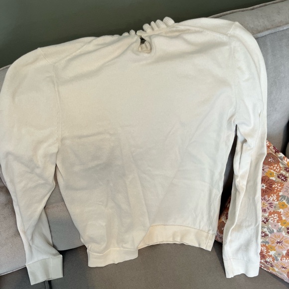 J. Crew Cream Ruffle Neck Top - Picture 2 of 3